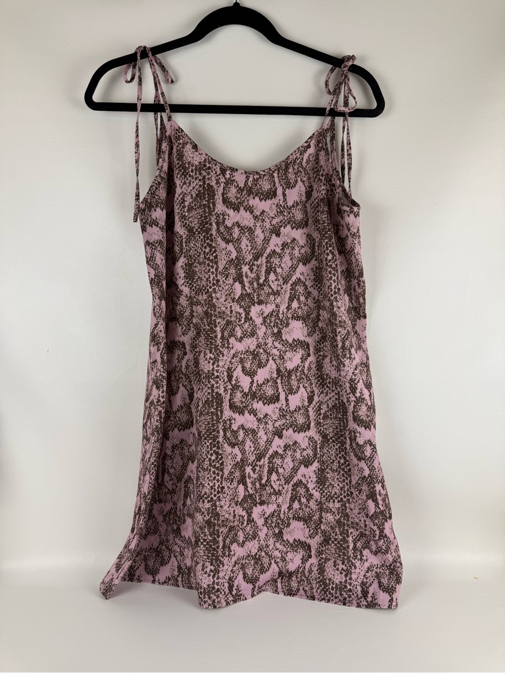 Urban Outfitters Pink Snake Print Tie Strap Mini Slip Dress Animal Print S